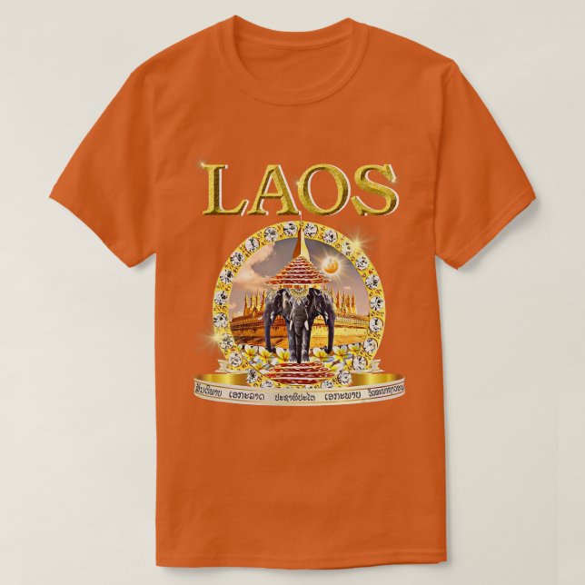 Laotian 3 Headed Elephant Erawan Buddhist Laos T-Shirt (Design vorne)