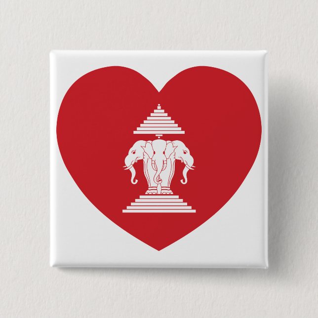 Laotian Erawan 3 Leitende Nophant Heart Flag Button (Vorderseite)