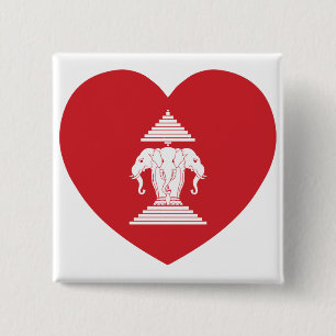 Laotian Erawan 3 Leitende Nophant Heart Flag Button