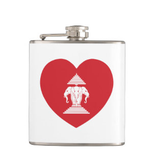 Laotian Erawan 3 Leitende Nophant Heart Flag Flachmann
