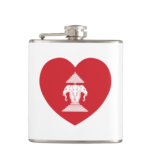 Laotian Erawan 3 Leitende Nophant Heart Flag Flachmann (Vorderseite)