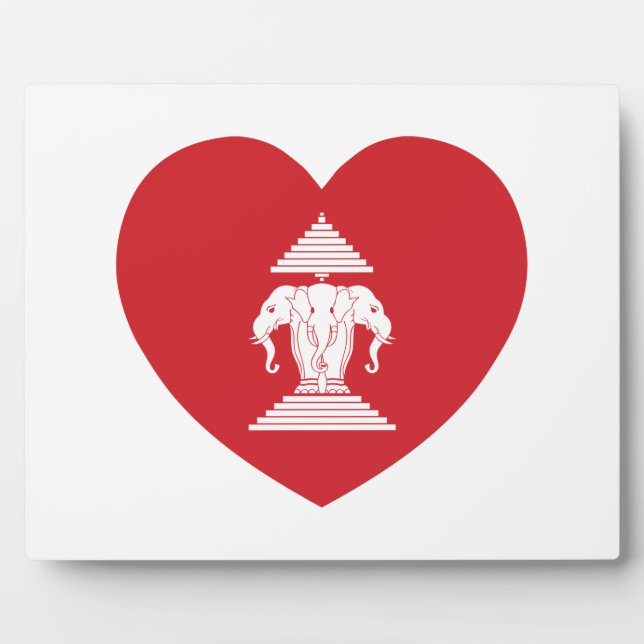 Laotian Erawan 3 Leitende Nophant Heart Flag Fotoplatte (Vorderseite)