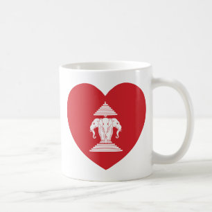 Laotian Erawan 3 Leitende Nophant Heart Flag Kaffeetasse