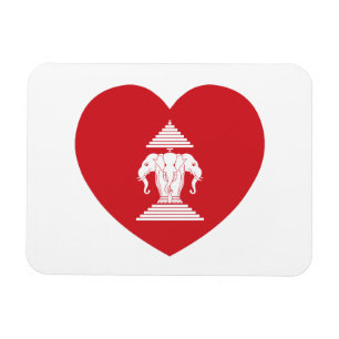 Laotian Erawan 3 Leitende Nophant Heart Flag Magnet