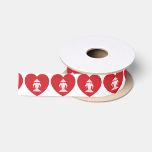 Laotian Erawan 3 Leitende Nophant Heart Flag Satinband