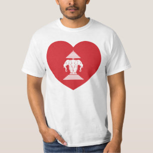 Laotian Erawan 3 Leitende Nophant Heart Flag T-Shirt