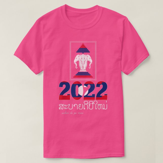 Laotian Happy Laos Neujahr 2022 Feierlichkeiten Ki T-Shirt (Design vorne)