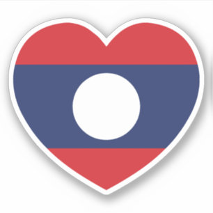 Laotian Heart Flag Aufkleber