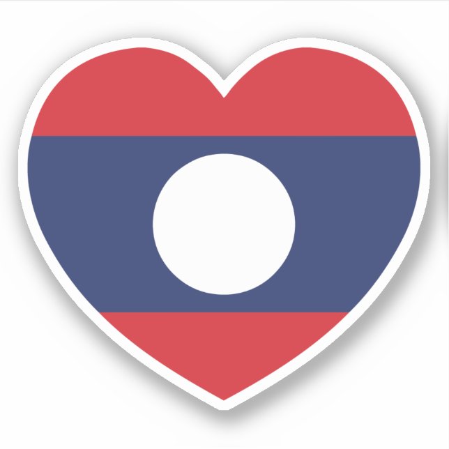 Laotian Heart Flag Aufkleber (Vorderseite)