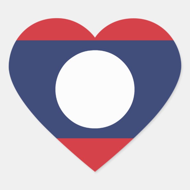 Laotian Heart Flag Herz-Aufkleber (Vorderseite)