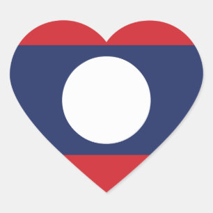Laotian Heart Flag Herz-Aufkleber