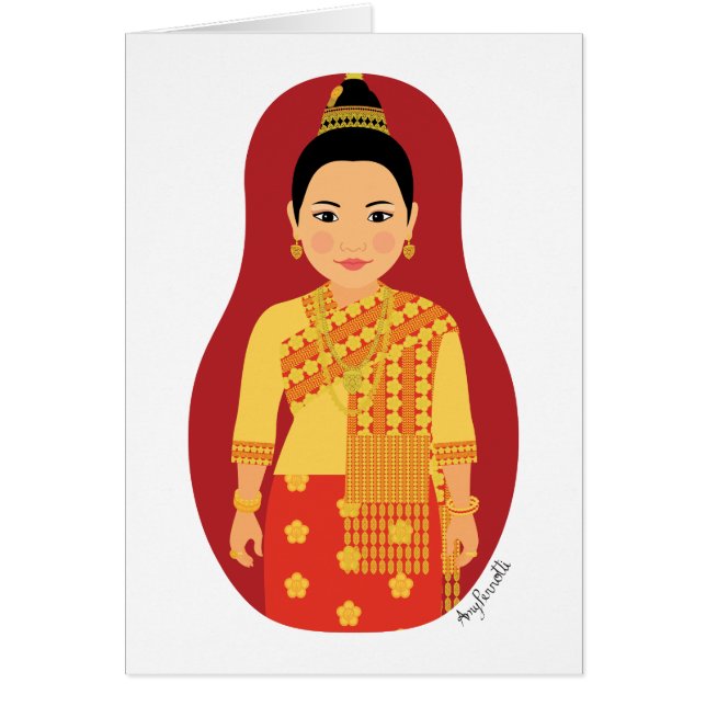Laotian (Red) Matryoshka Card (Vorne)