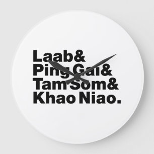 Laotian Street Food Große Wanduhr