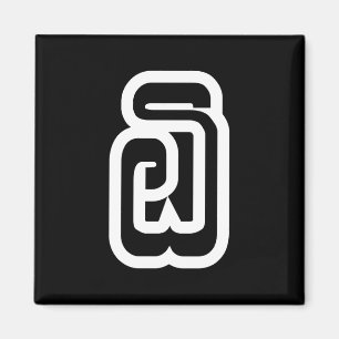 Laotisch / Laos Nummer Sechs / 6 / ໖ (Ho/Hok) Magnet