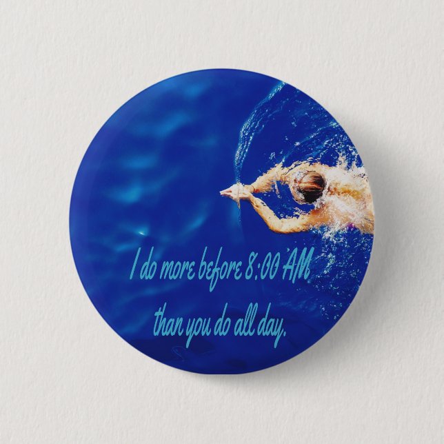 Lap Schwimmen Team Motivierend Inspiration Button (Vorderseite)