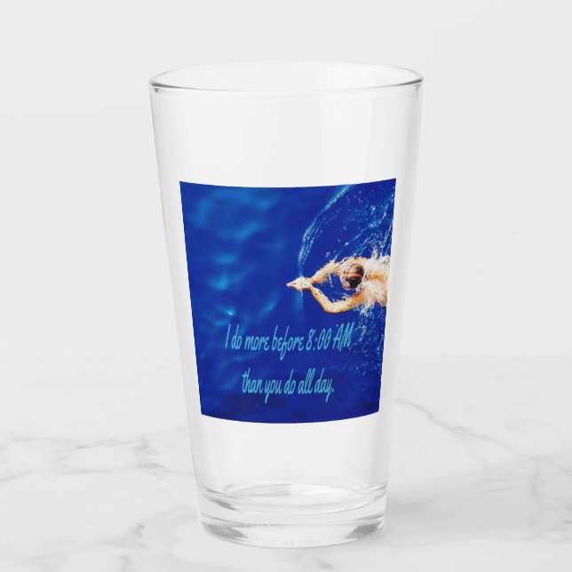 Lap Schwimmen Team Motivierend Inspiration Glas (Vorderseite)