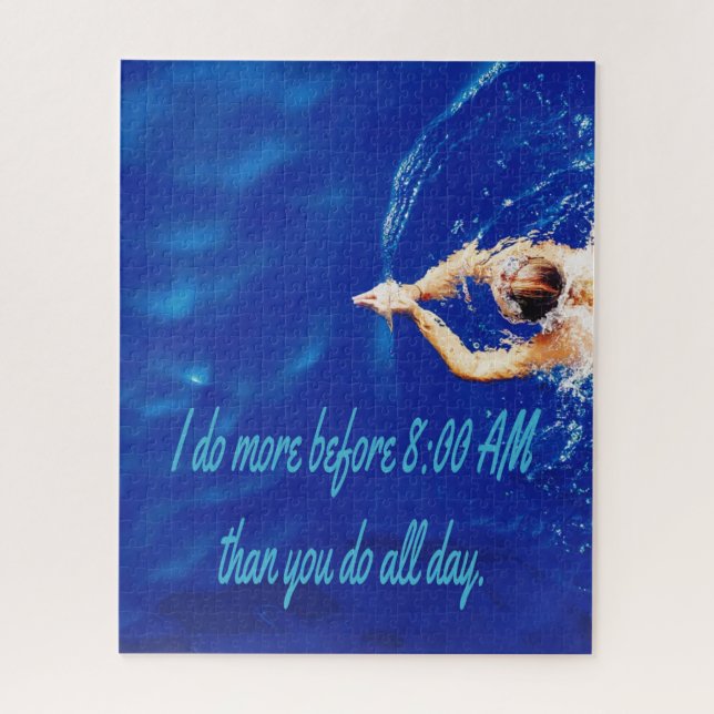 Lap Swimming Pool Team Motivierend Inspiration Puzzle (Vertikal)