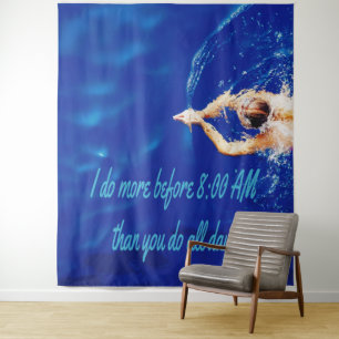 Lap Swimming Pool Team Motivierend Inspiration Wandteppich