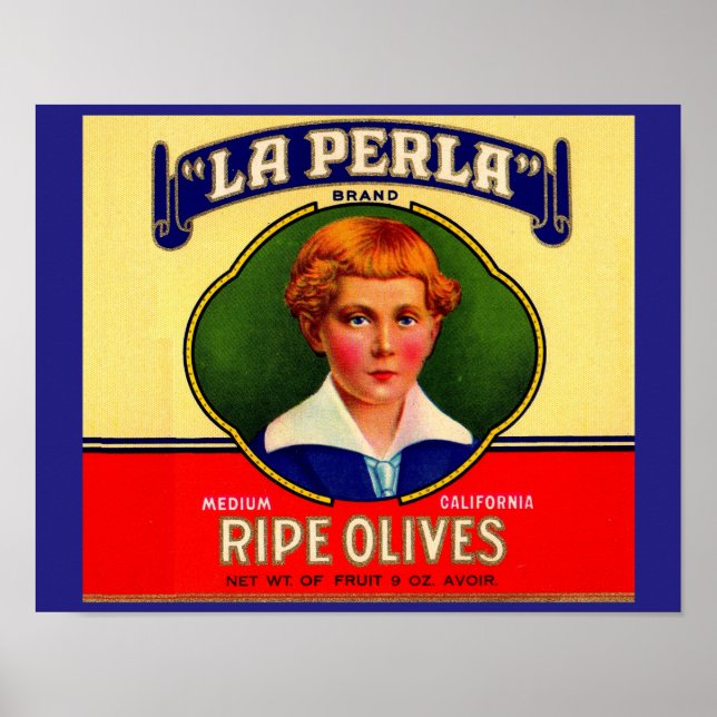 LaPerla-Oliven-Label der 1930er Poster (Vorne)