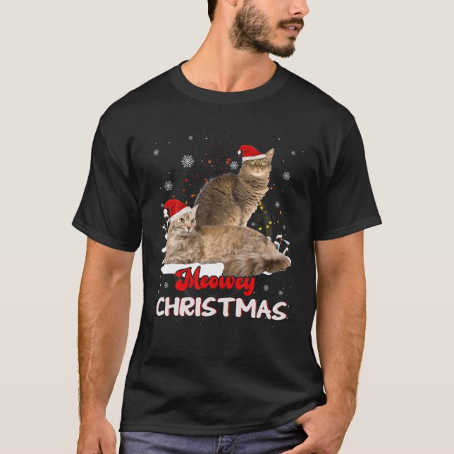 Laperm Cat Owner Christmas Xmas Cat Lover T-Shirt (Vorderseite)