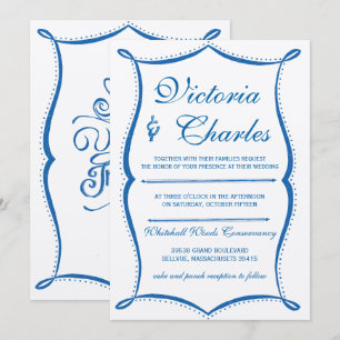 Lapis Blau Moderne Vintage-Typografie Ozeanblau Einladung