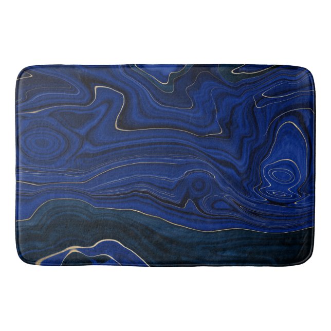 Lapis Blue Agate Wirbel Badematte (Vorderseite)