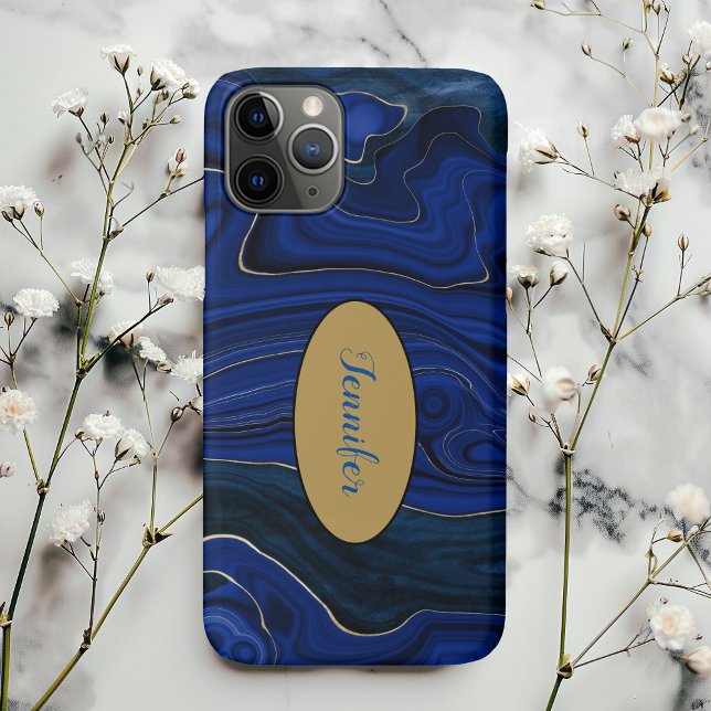 Lapis Blue Agate Wirbel Personalisiert Case-Mate iPhone Hülle (Von Creator hochgeladen)
