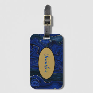 Lapis Blue Agate Wirbel Personalisiert Gepäckanhänger
