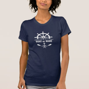 Lapis Blue Anchor Oars Ships Helm Boat oder Name T-Shirt