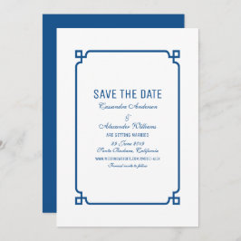 Lapis Blue Deko Chic Save the Date einladen Einladung