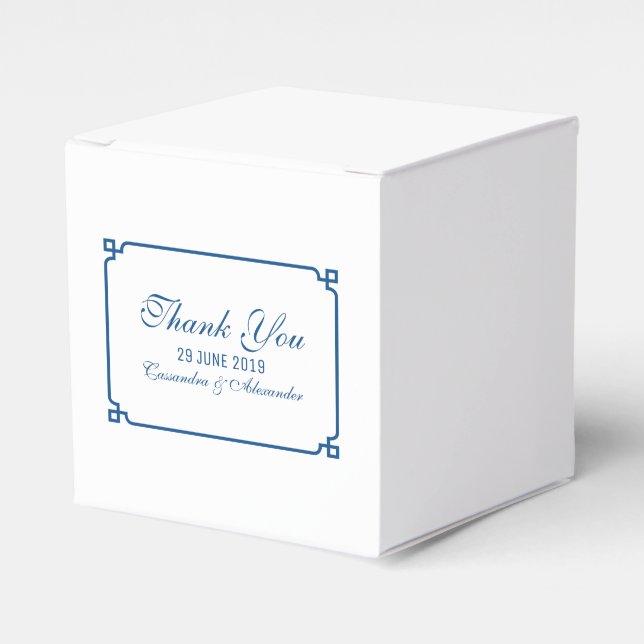 Lapis Blue Deko Chic Wedding Geschenkschachtel (Vorderseite)