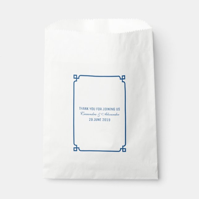 Lapis Blue Deko Chic Wedding Geschenktütchen (Vorderseite)