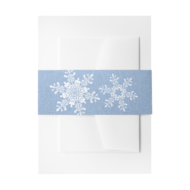 Lapis Blue White Snowflake Winter Wedding Einladungsbanderole (Vorderseite Beispiel)