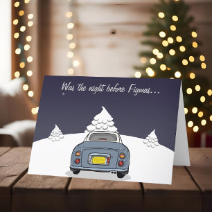 Lapis Gray Figaro Car Figarations Weihnachtskarte Feiertagskarte
