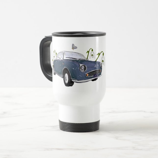 Lapis Grey Figaro travel mug - reisbeker Reisebecher (Vorderseite Links)
