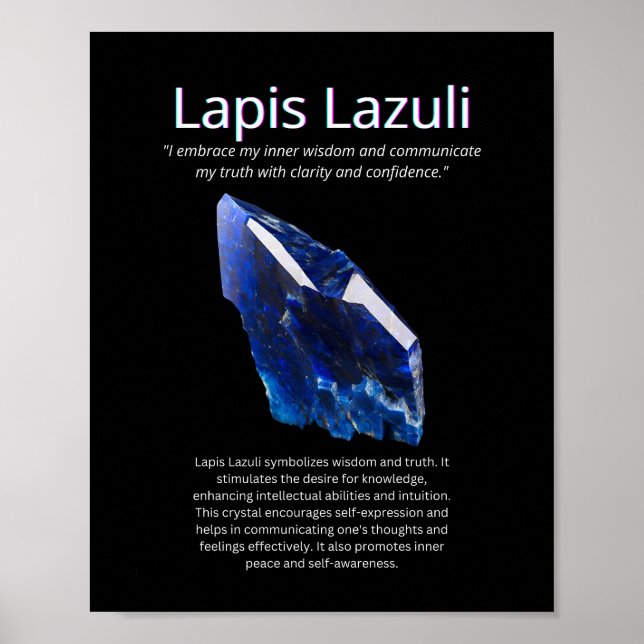 Lapis Lazuli Crystal Stone Bedeutung Poster (Vorne)