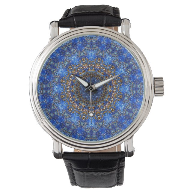 Lapis Lazuli Mandala Wristwatch Armbanduhr (Vorderseite)