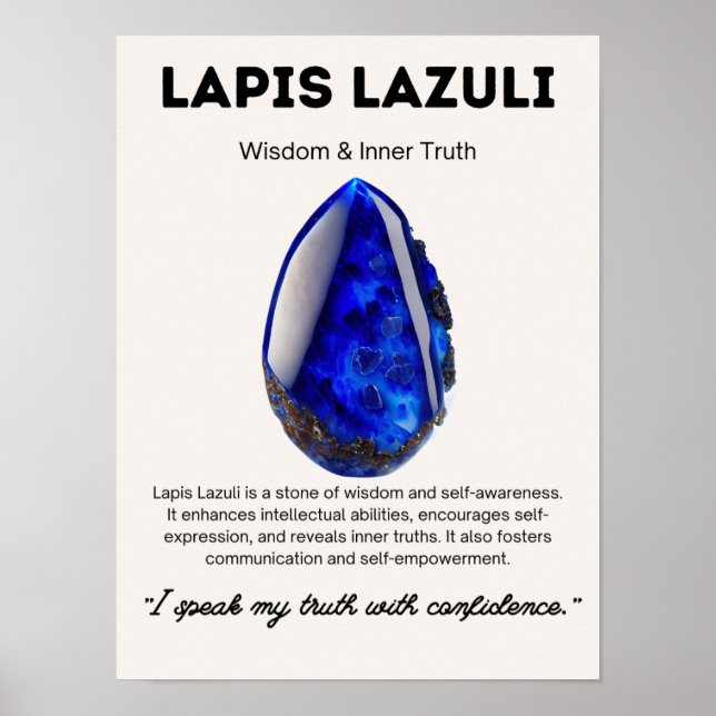 Lapis Lazuli Stone Crystal Meaning Poster (Vorne)