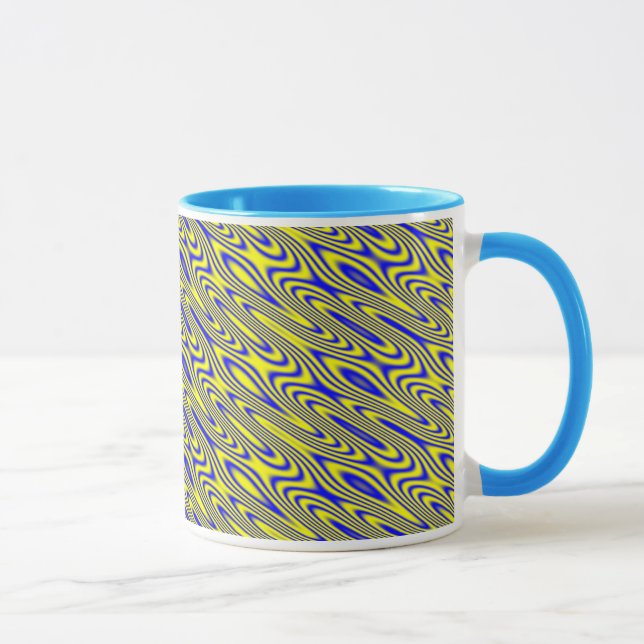 Lapis Lazuli Swirlies Abstrakte Muster Tasse (Rechts)