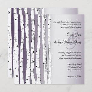 Lapis Lila Birch Tree Einladungen für Hochzeiten