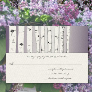 Lapis Lila Cloud Birch Tree Wedding RSVP