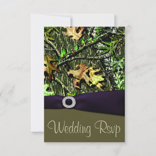 Lapis Lila Hunting Camouflage Wedding RSVP Cards (Vorderseite)