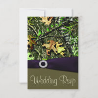 Lapis Lila Hunting Camouflage Wedding RSVP Cards