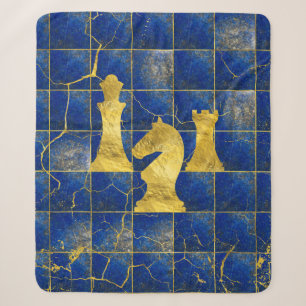 Lapislazuli-Schachbrett-und Goldschach-Stücke Sherpadecke