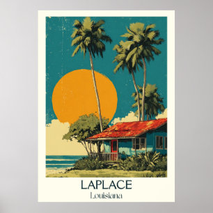 LaPlace Louisiana Vintag Bayou Cabin Sunset Art Poster