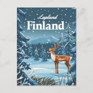 Lapland Finnland Vintage Postkarte