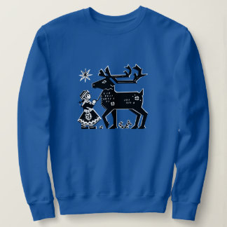 Lapland Girl Holds Rentier Sweatshirt