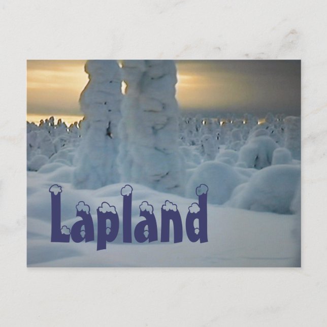 Lappland-arktische Winterpostkarte Postkarte (Vorderseite)