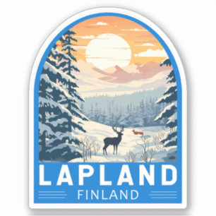 Lappland Finnland - Kunst Vintag Aufkleber