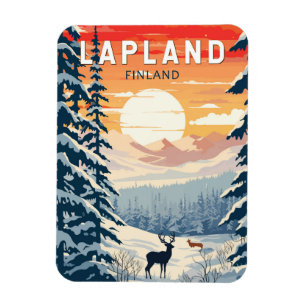 Lappland Finnland - Kunst Vintag Magnet